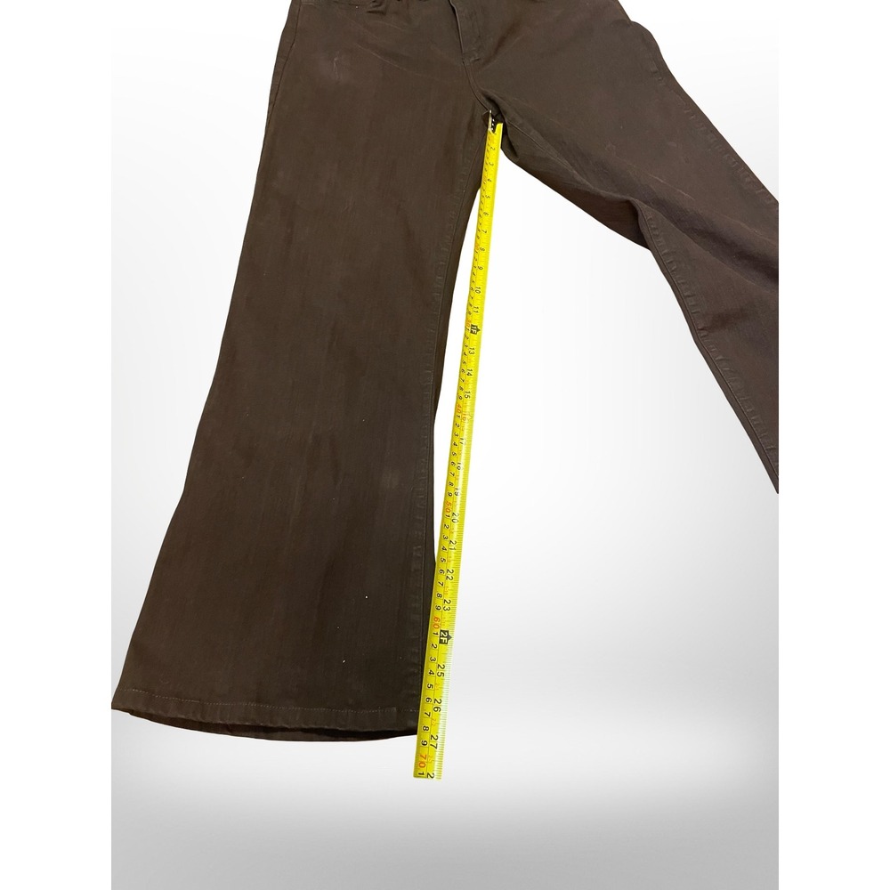 NYDJ Tummy Tuck Jeans Womens 14 Brown Wide Leg High Rise Stretch Style 4008 - Picture 10 of 11